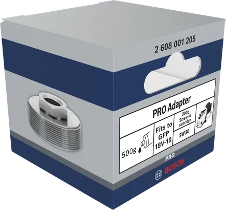 Adaptateur Bosch PRO pour pistolet à graisse, cartouche à visser de 500 g.
