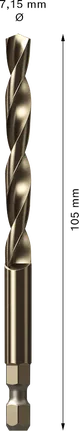 Foret pilote Bosch HSS-Co 7,15 mm pour EXPERT Power Change Plus.