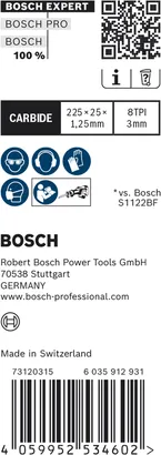 Lame de scie Bosch EXPERT Thick Tough Metal S1155CHC 225 mm.