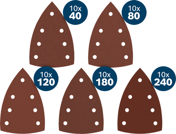 Jeu de feuilles abrasives Bosch C430 100x150mm grains assortis.