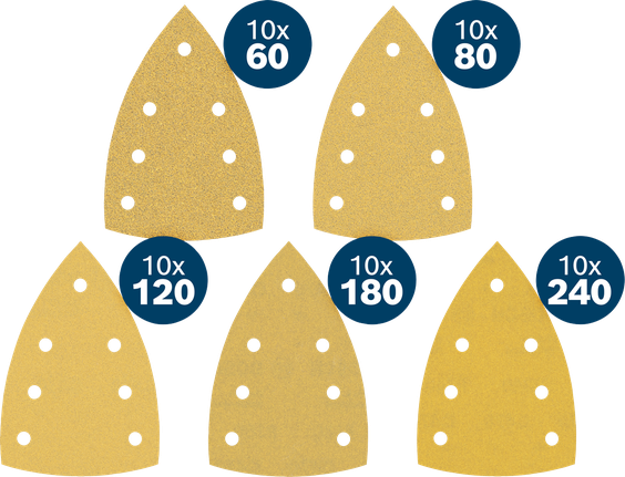 Ensemble de papier abrasif Bosch EXPERT C470, 50 feuilles de grains mixtes.