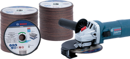 Meuleuse d'angle Bosch GWS 750 Bundle 125 mm avec disques à tronçonner.