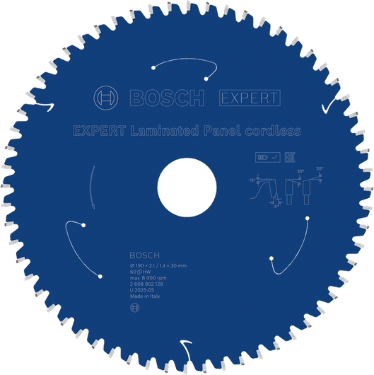Lame de scie sans fil Bosch EXPERT Laminated Panel, 60 dents.