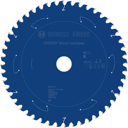 Lame de scie circulaire sans fil Bosch EXPERT Wood 250 mm T48.