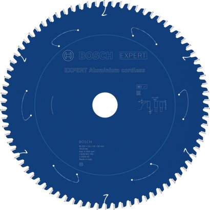 Lame de scie circulaire sans fil Bosch EXPERT Aluminium, 78 dents.