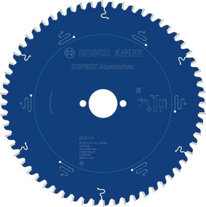 Lame de scie circulaire Bosch EXPERT Aluminium, 216 mm T60.