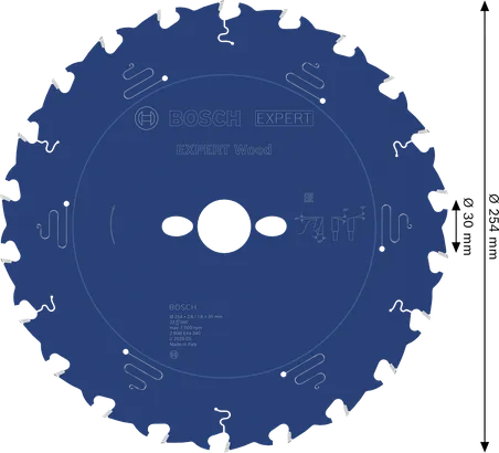 Lame de scie circulaire Bosch EXPERT Wood 254 mm pour bois.
