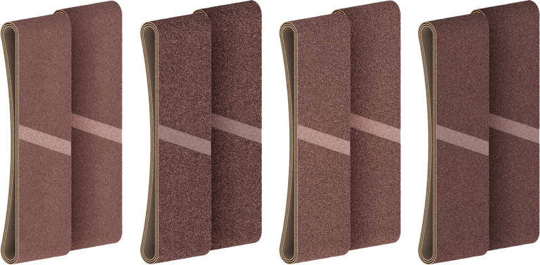 Jeu de bandes abrasives Bosch PRO X440, 75 x 533 mm, grains assortis.