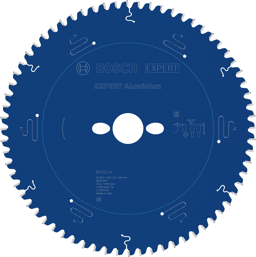 Lame de scie circulaire Bosch EXPERT Aluminium 250mm 68 dents.