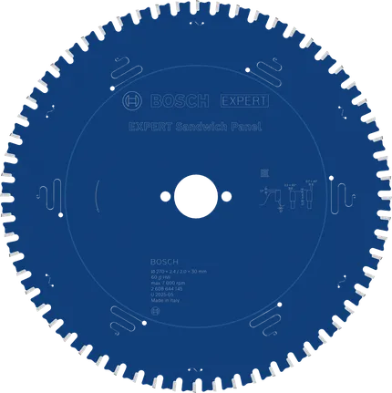 Lame de scie circulaire pour panneaux sandwich Bosch EXPERT, T60.