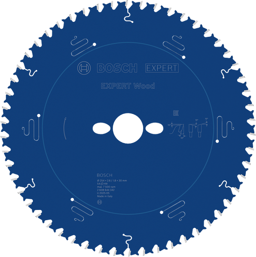 Lame de scie circulaire Bosch EXPERT Wood 254 mm pour la coupe du bois.