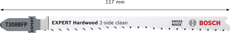 Lame de scie sauteuse Bosch EXPERT Hardwood 2-side clean T308BFP.
