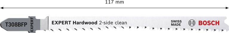 Lame de scie sauteuse Bosch EXPERT Hardwood 2-side clean T308BFP.