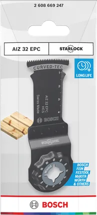 Lame de coupe pour bois Bosch AIZ 32 EPC Starlock, 32x50 mm.