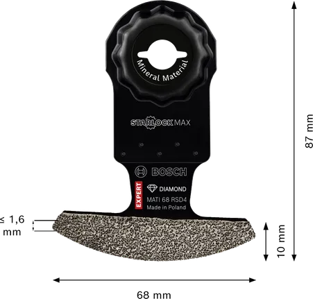 Lame d'angle diamantée Bosch EXPERT MATI 68 RSD4.