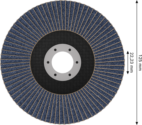 Disque à lamelles Bosch X451 125 mm G120 pour le meulage des métaux.