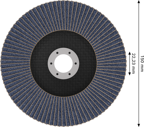 Disque à lamelles Bosch X451 150 mm G60 pour le meulage des métaux.
