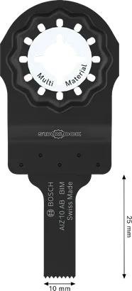 Lame de coupe multi-matériaux Bosch AIZ 10 AB Starlock, 10x25 mm.