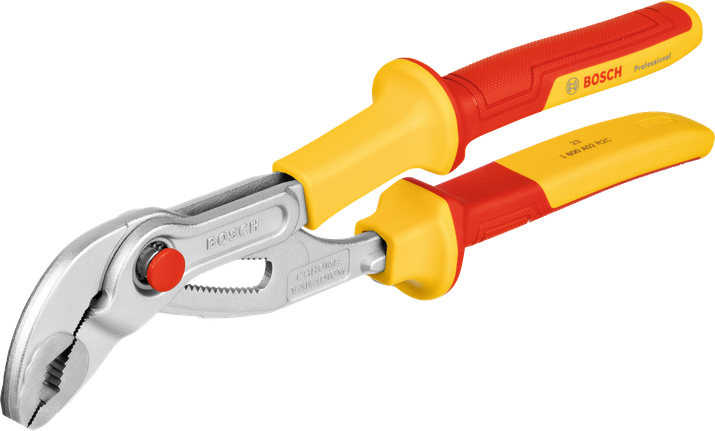 Pince multiprise Bosch VDE 250 mm avec poignées isolées.