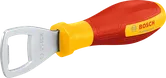 Ouvre-bouteille Bosch avec poignée jaune et rouge.