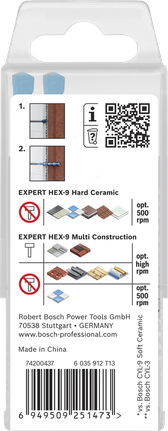 Coffret de forets multi-construction en céramique Bosch HEX-9 5 pièces.