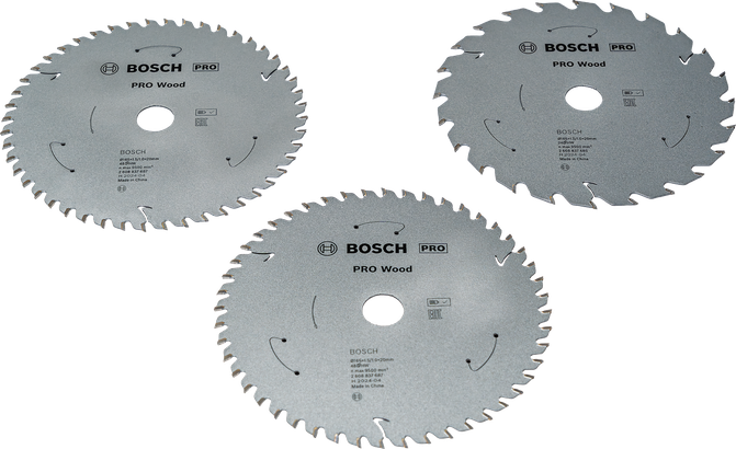 Lame de scie circulaire Bosch PRO pour bois, 165 mm, lot de 3.