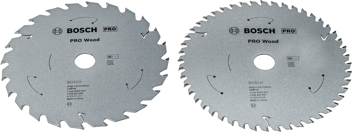 Lame de scie circulaire Bosch PRO pour bois, 165 mm, lot de 2.