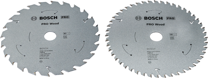 Lame de scie circulaire Bosch PRO pour bois, 165 mm, lot de 2.