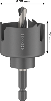 Scie cloche pour bois et cloisons sèches Bosch de 38 mm de diamètre.