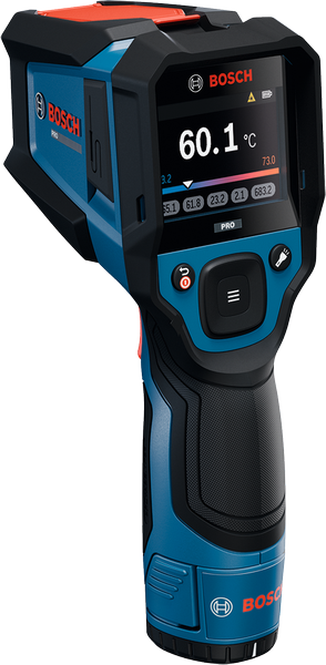 Détecteur thermique Bosch GIS 800 avec affichage numérique.