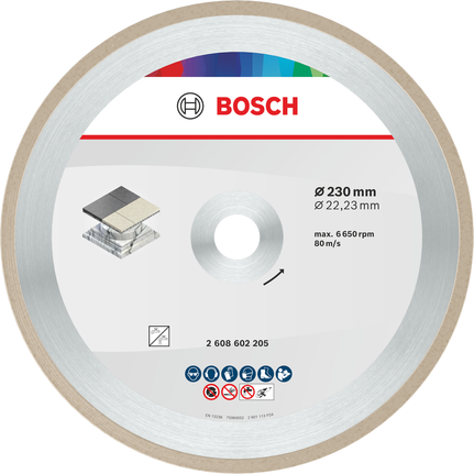 Disque de coupe céramique Bosch 230 mm pour la pose de carrelage.