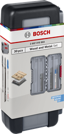 Coffret de 30 lames de scie sauteuse Bosch bois et métal.
