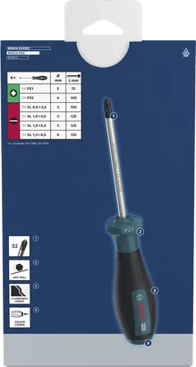 Jeu de tournevis PRO PZ/SL, 6 pièces