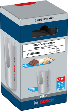 Scie cloche filetée Bosch PRO pour matériaux de construction 48 mm.