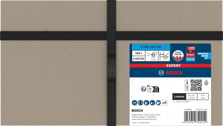 Lames de scie alternative Bosch EXPERT S1155CHC, paquet de 100.