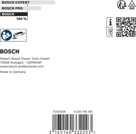 Emballage des accessoires pour plateau de ponçage Bosch .