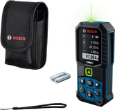 Télémètre laser Bosch GLM100-36CG avec étui de transport.