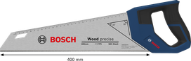 Scie à main Bosch 400 mm 11 TPI pour la coupe du bois.