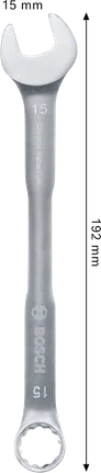 Clé mixte Bosch 15 mm en chrome vanadium.