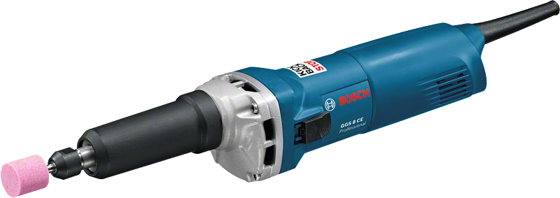 Meuleuse droite Bosch GGS 8 CE avec embout de meulage rose.