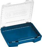 Mallette de transport Bosch i-BOXX 72 avec couvercle transparent.