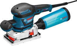 Levigatrice orbitale Bosch GSS 230 AVE con contenitore per la polvere.