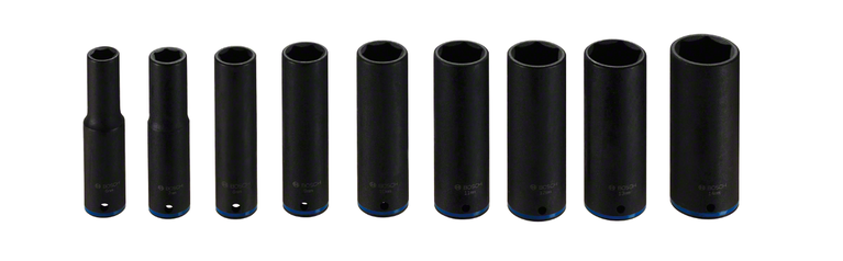 Set di bussole a percussione Bosch , bussole profonde per impieghi gravosi.