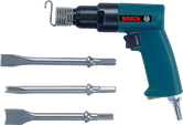 Martello scalpellatore pneumatico Bosch con tre inserti scalpellatori.