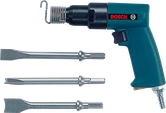 Martello scalpellatore pneumatico Bosch con tre inserti scalpellatori.