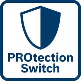 Eccellente protezione dell’utilizzatore L’interruttore di protezione spegne immediatamente l’utensile non appena viene rilasciato