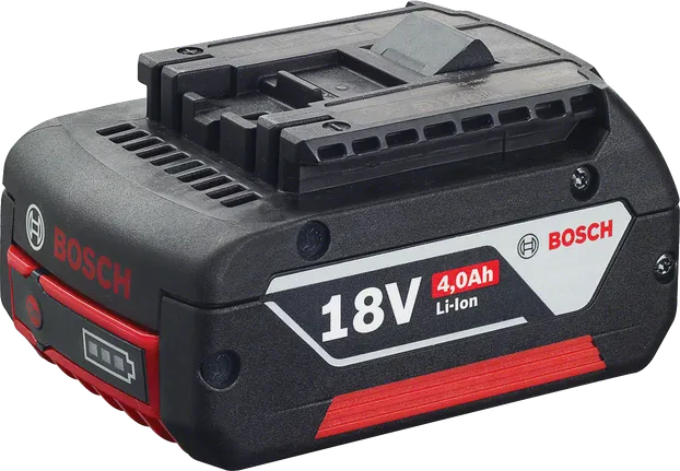 Batteria a inserimento rapido Bosch Li-Ion da 18 V e 4,0 Ah.