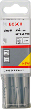 Punte per trapano a percussione Bosch SDS plus-5 4 mm, confezione da 10.