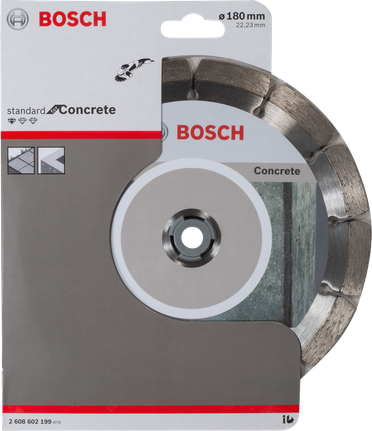 Standard Bosch per dischi da taglio diamantati per calcestruzzo.