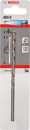 Punta per metallo Bosch HSS-G da 4 mm.